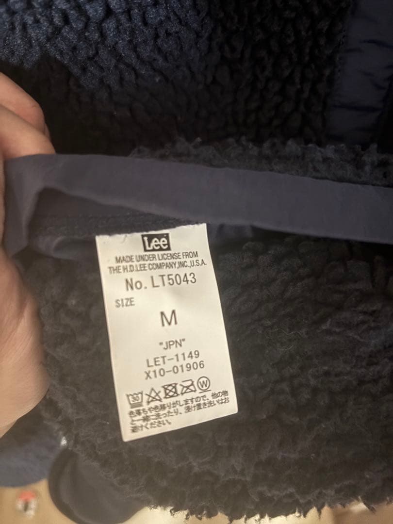 Lee ボアジャケット フリース ネイビー　ユニセックスの写真4枚目