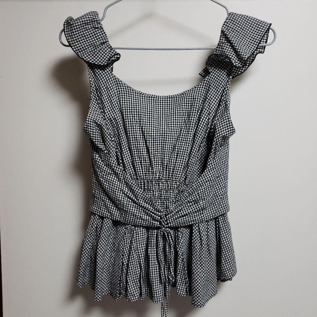 snidel ギンガムチェック ノースリーブ ブラウス 美品