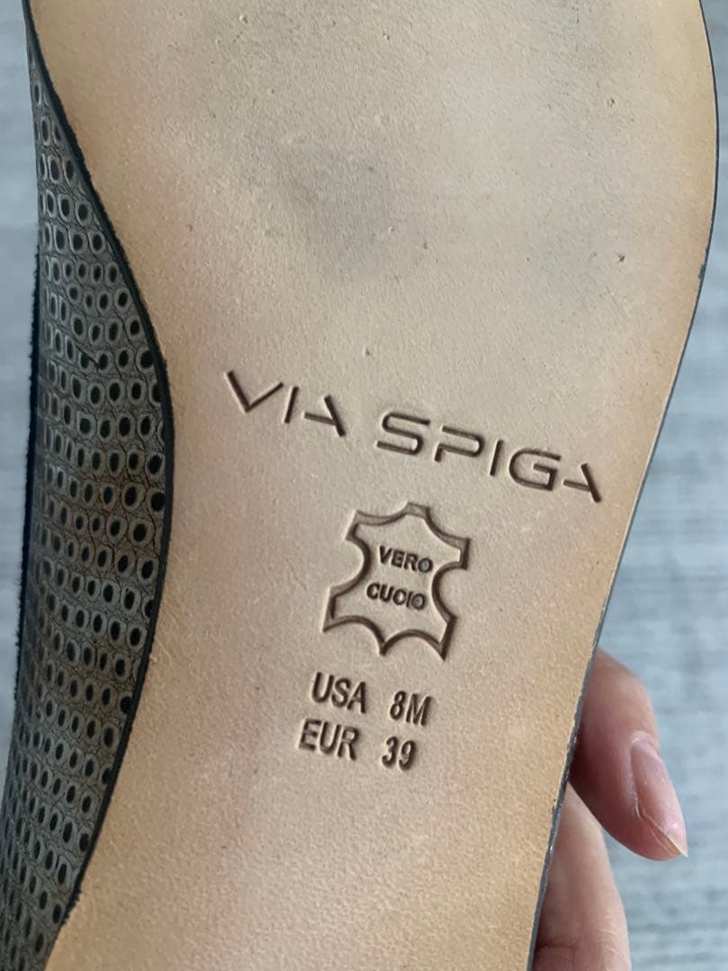未使用 Via Spiga いぶしシルバーメタリック バレエシューズ 39の写真9枚目
