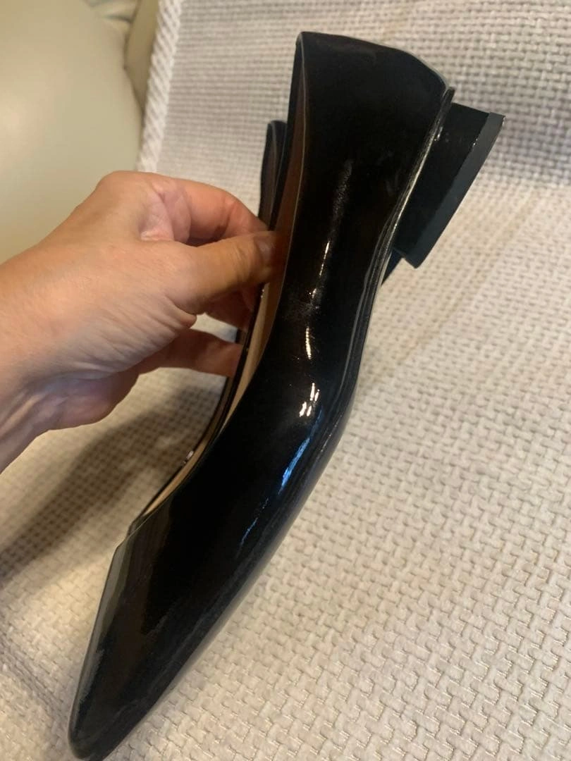 美品 kate spade NEW YORK エナメル フラット ブラック 5Mの写真3枚目