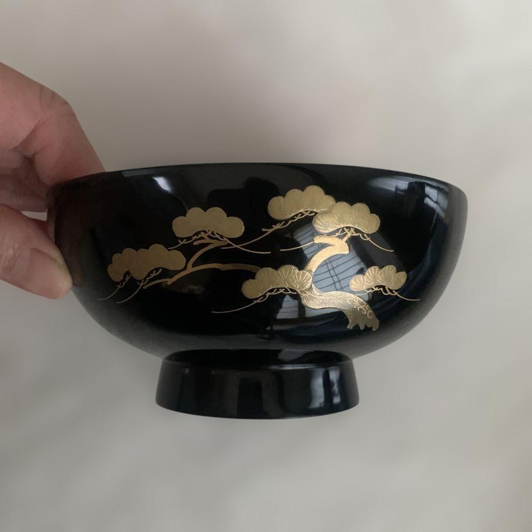 未使用 輪島塗 蒔絵 夫婦椀 夫婦箸 セット 西久保田漆器店の写真8枚目