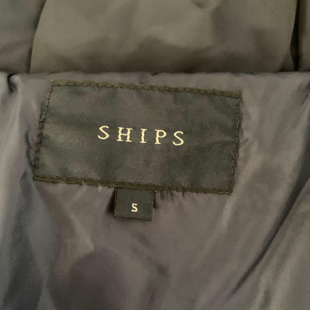 美品 SHIPS ネイビー ダウンコート ベルト付き Sの写真9枚目