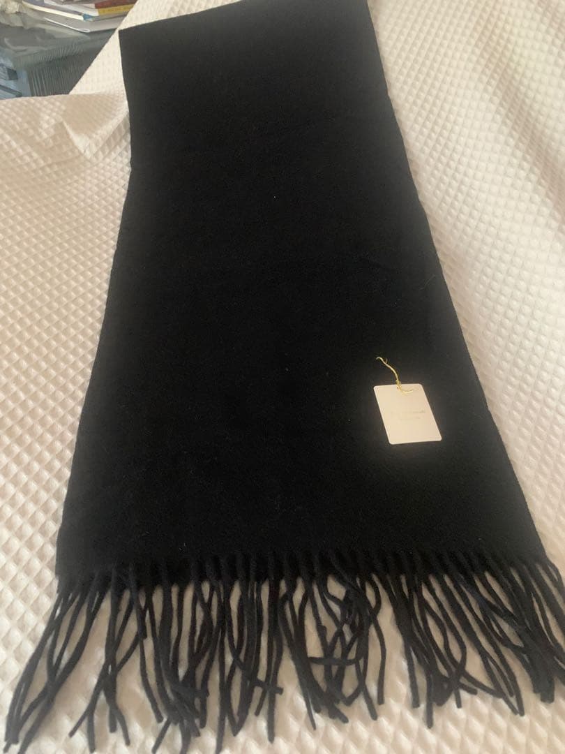 新品　川辺（株）　カシミヤ100% マフラー　黒