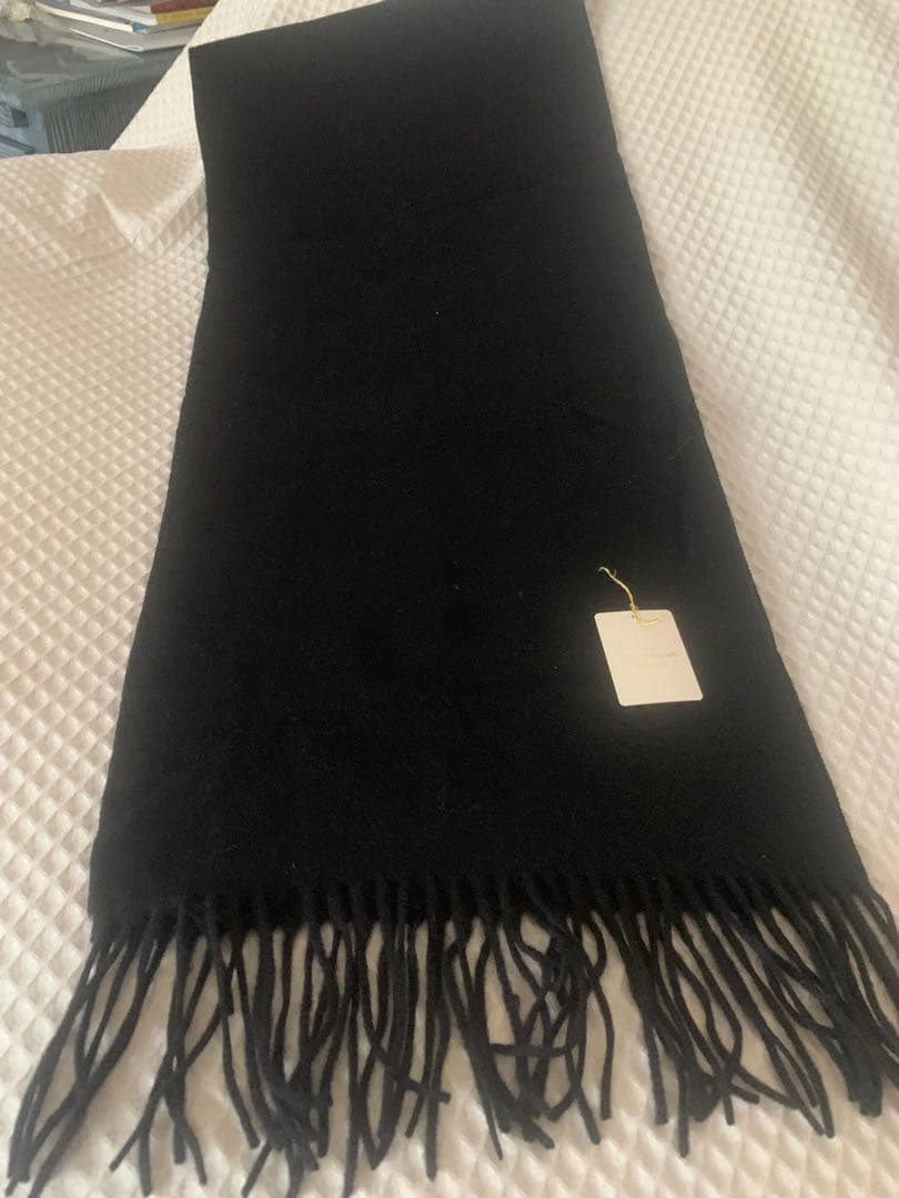 新品 川辺(株) カシミヤ100% マフラー 黒