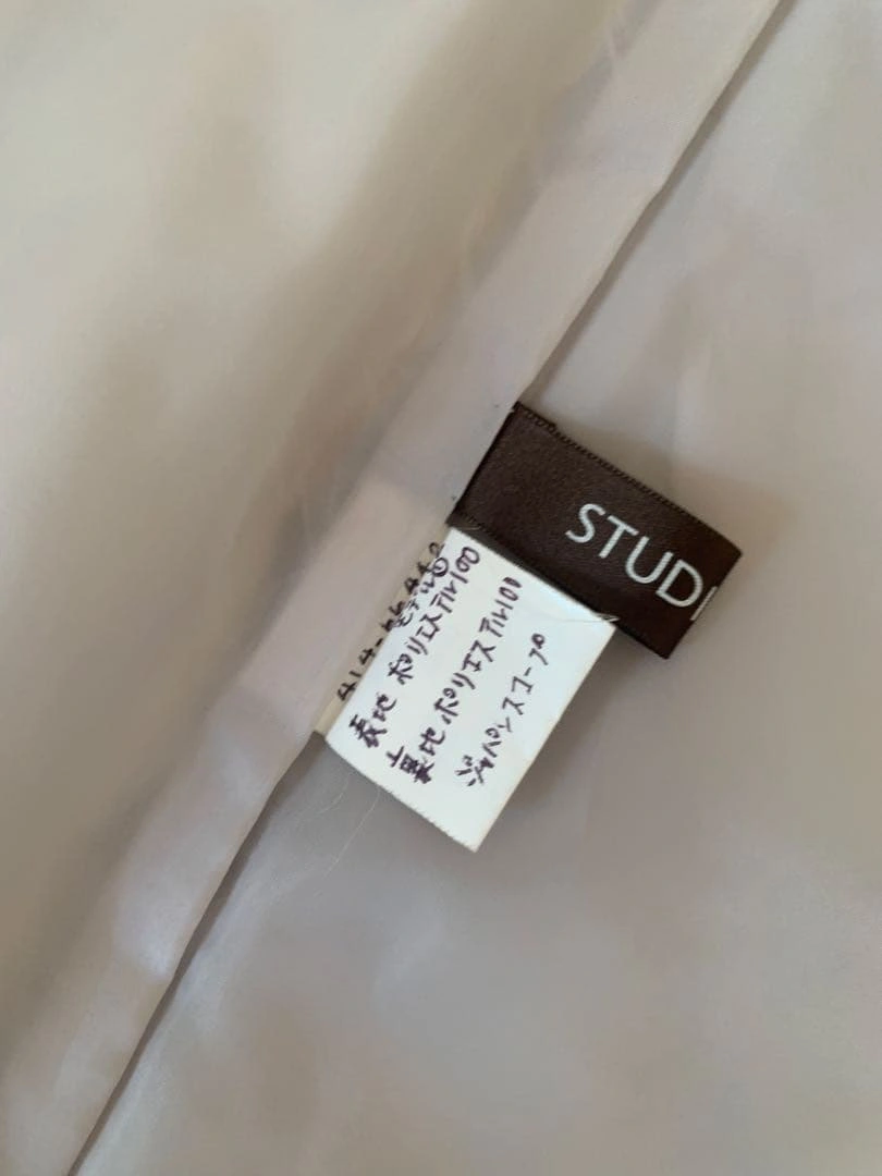Studio 375ライトグレー 中綿入り ロングコート ベルト付きの写真7枚目