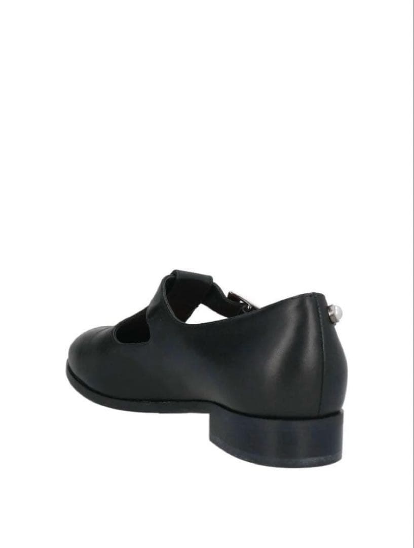 新品箱入り イタリア製 Pollini パール装飾 黒レザー ローファー 36の写真4枚目