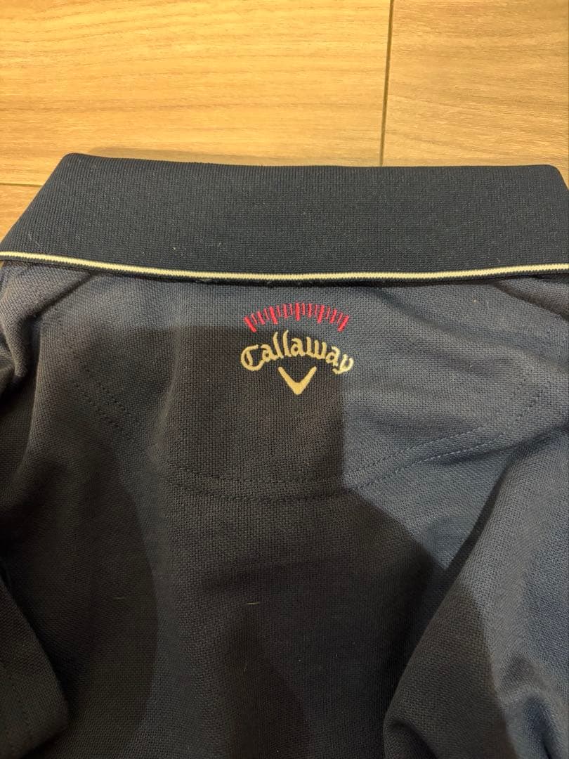 1.2度着用美品Callaway レディース ポロシャツ ネイビー LLの写真3枚目