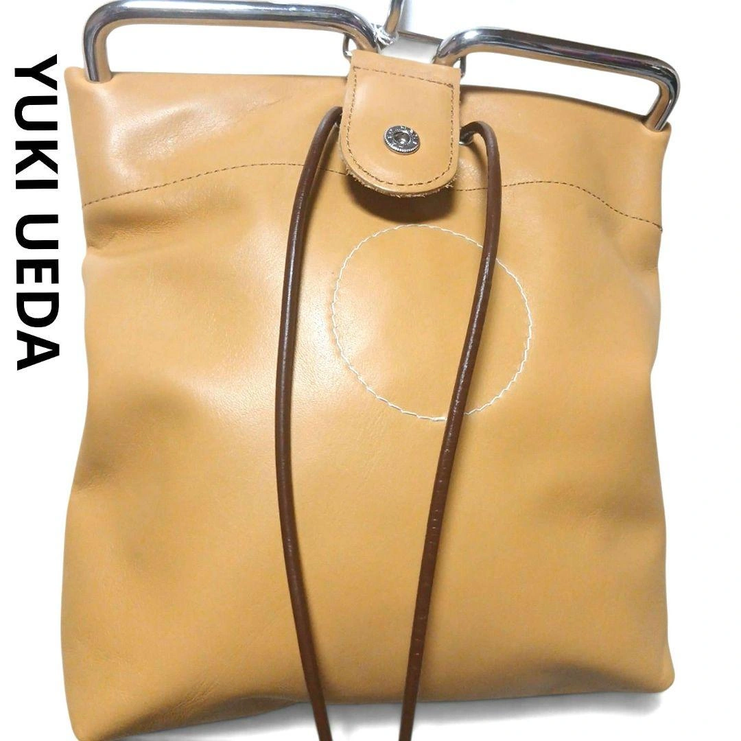 YUKI UEDA レザーショルダーバッグ キャメル タグ付き 牛革 美品