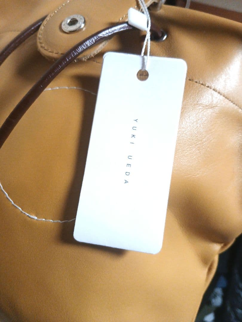 YUKI UEDA レザーショルダーバッグ キャメル タグ付き 牛革 美品の写真3枚目