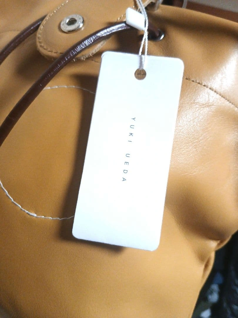 YUKI UEDA レザーショルダーバッグ キャメル タグ付き 牛革 美品の写真3枚目