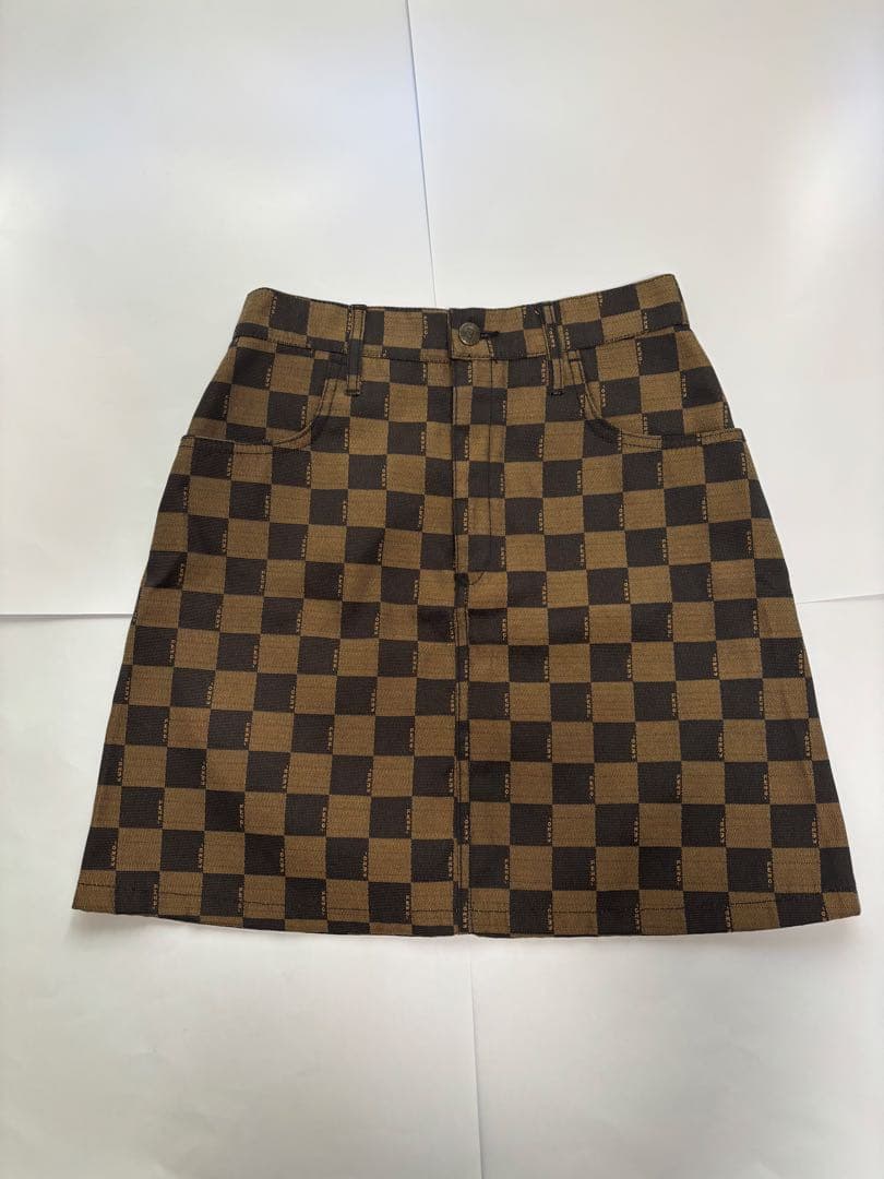 【美品】FENDI jeans フェンディ ブロックチェック ミニスカート 44
