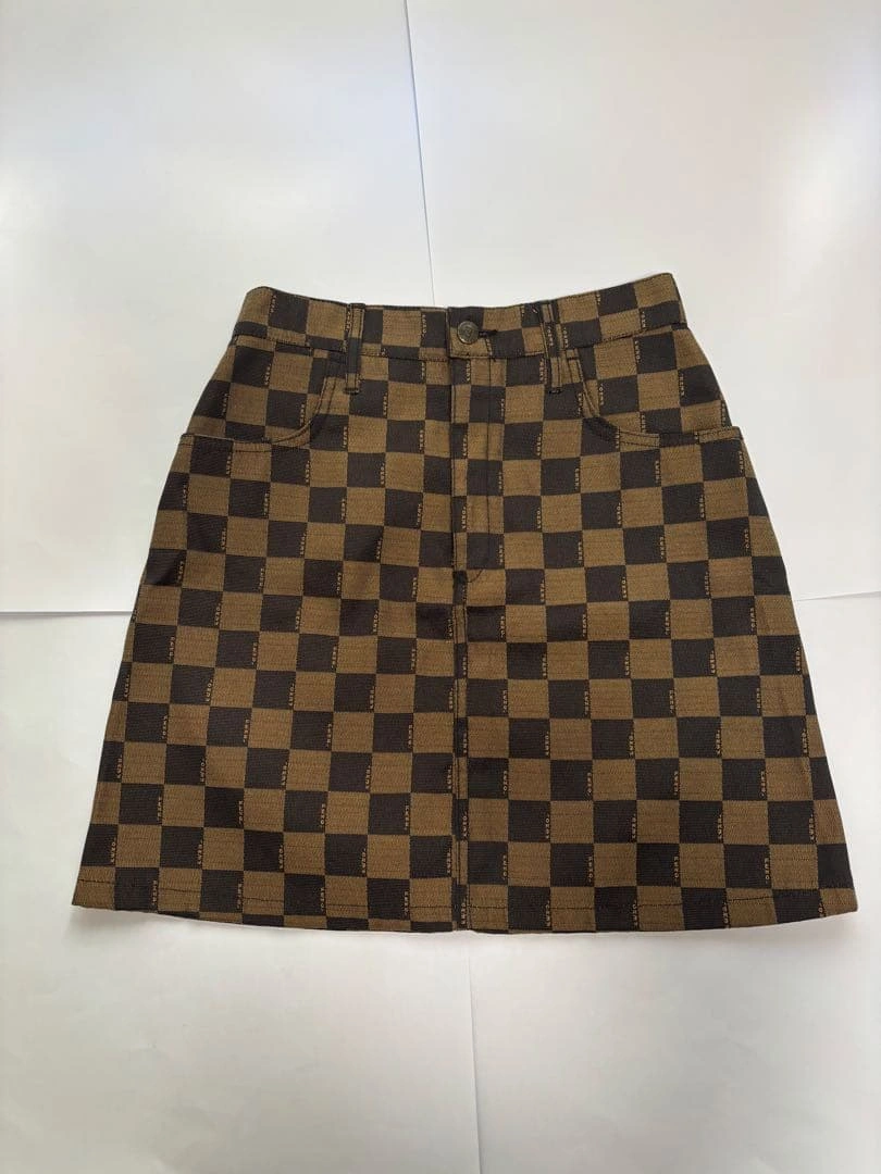 【美品】FENDI jeans フェンディ ブロックチェック ミニスカート 44