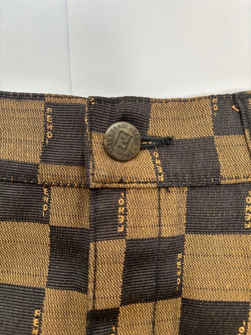 【美品】FENDI jeans フェンディ ブロックチェック ミニスカート 44の写真2枚目