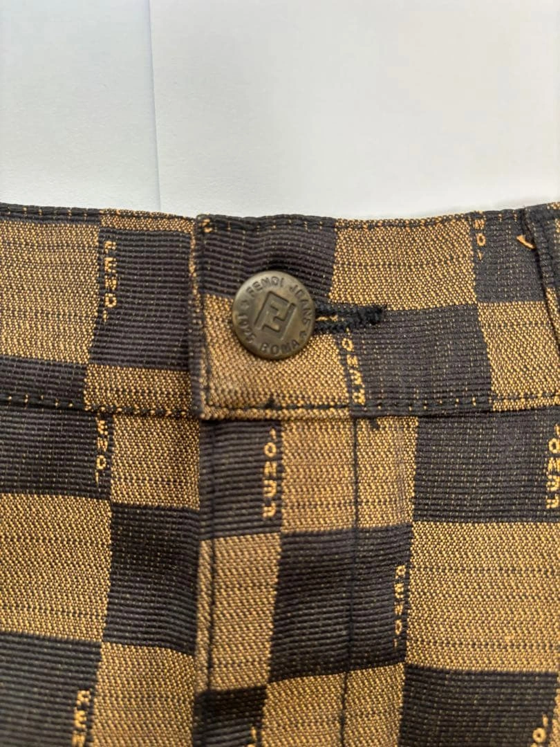 【美品】FENDI jeans フェンディ ブロックチェック ミニスカート 44の写真2枚目