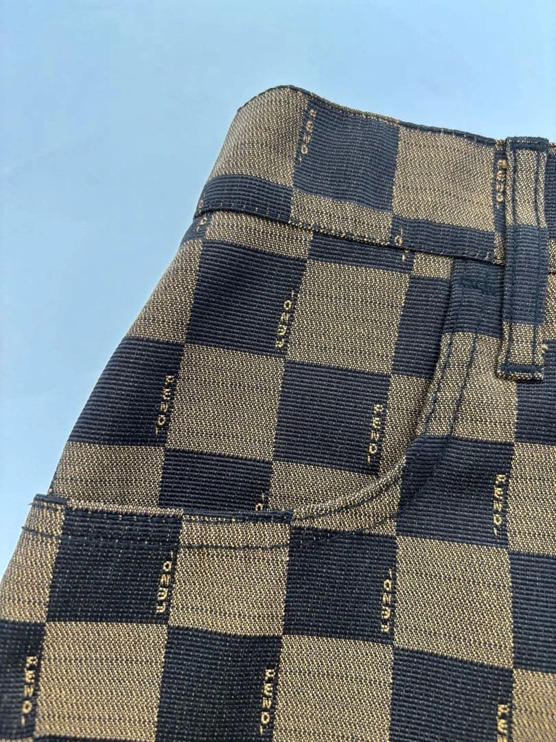 【美品】FENDI jeans フェンディ ブロックチェック ミニスカート 44の写真3枚目