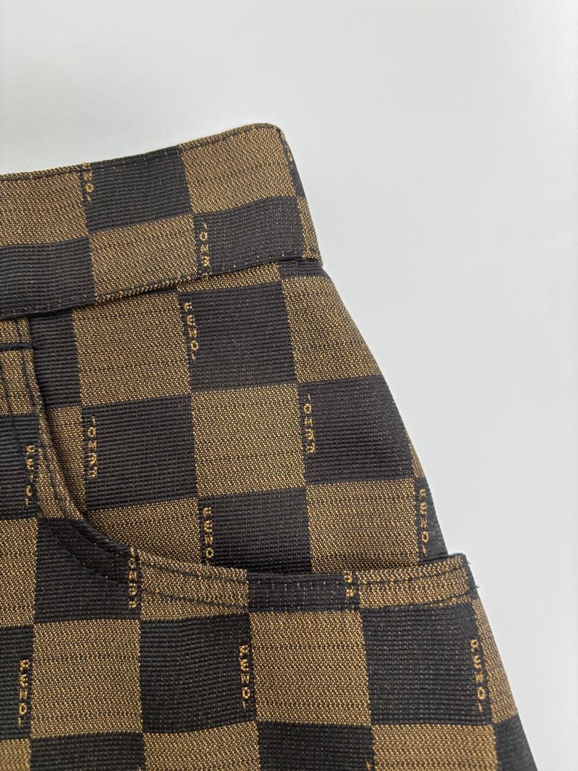 【美品】FENDI jeans フェンディ ブロックチェック ミニスカート 44の写真4枚目