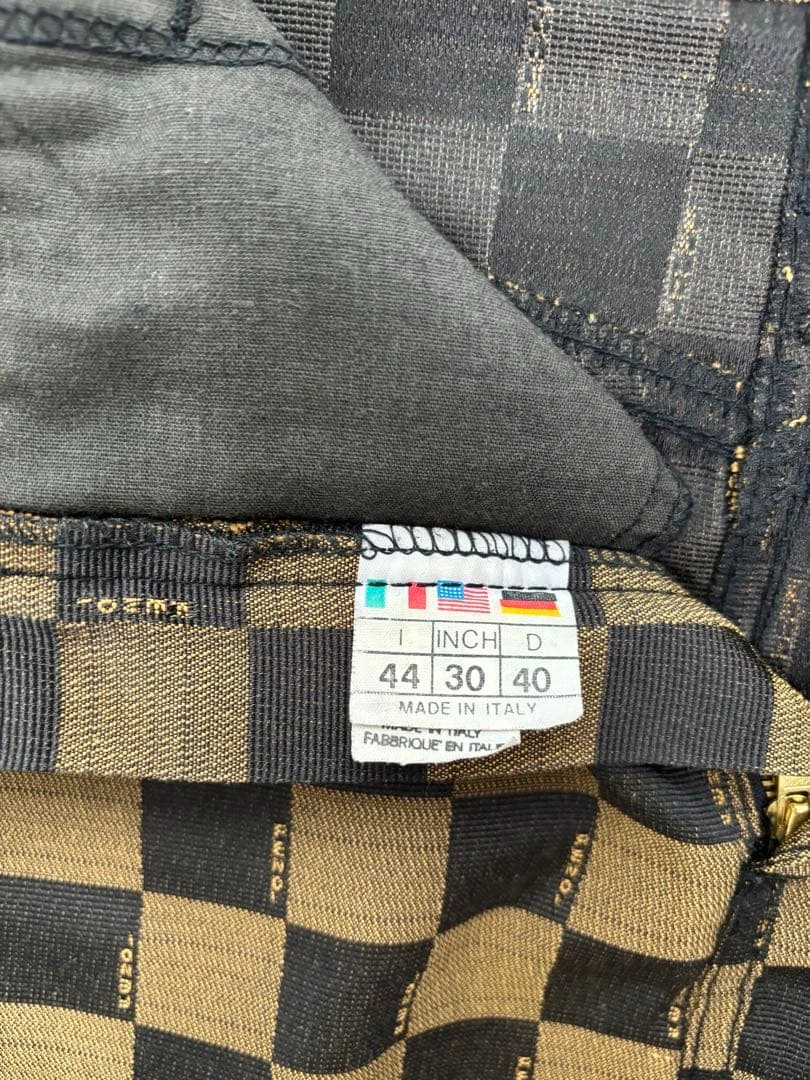 【美品】FENDI jeans フェンディ ブロックチェック ミニスカート 44の写真7枚目