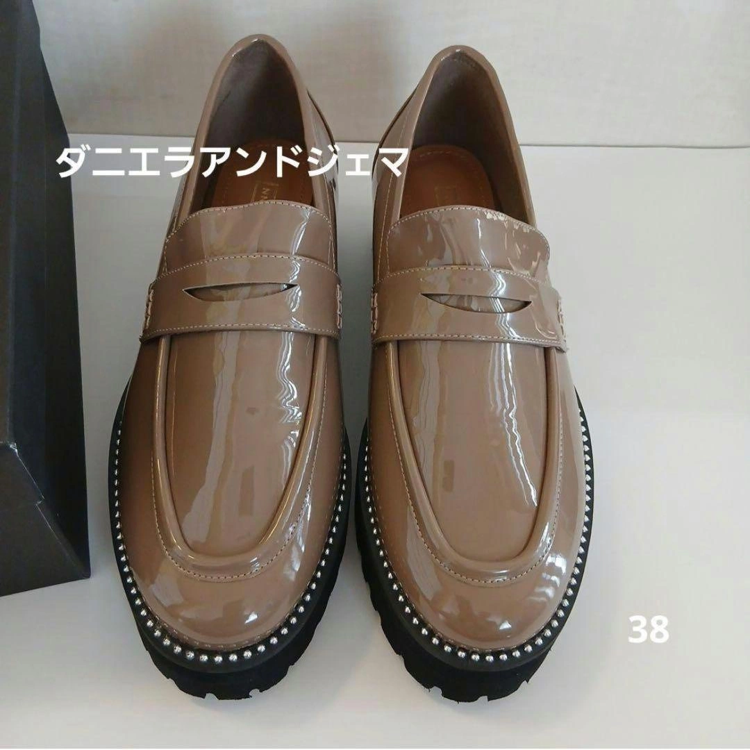 【ダニエラアンドジェマ】レイン対応・スタッズローファー・38・24cm