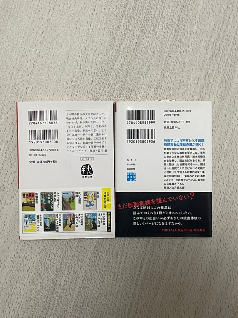 仮面病棟 & シャイロックの子供たち 2冊セットの写真2枚目