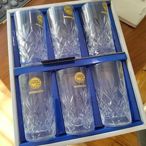 デッドストックレトロなガラスグラスセット 6つ未使用品