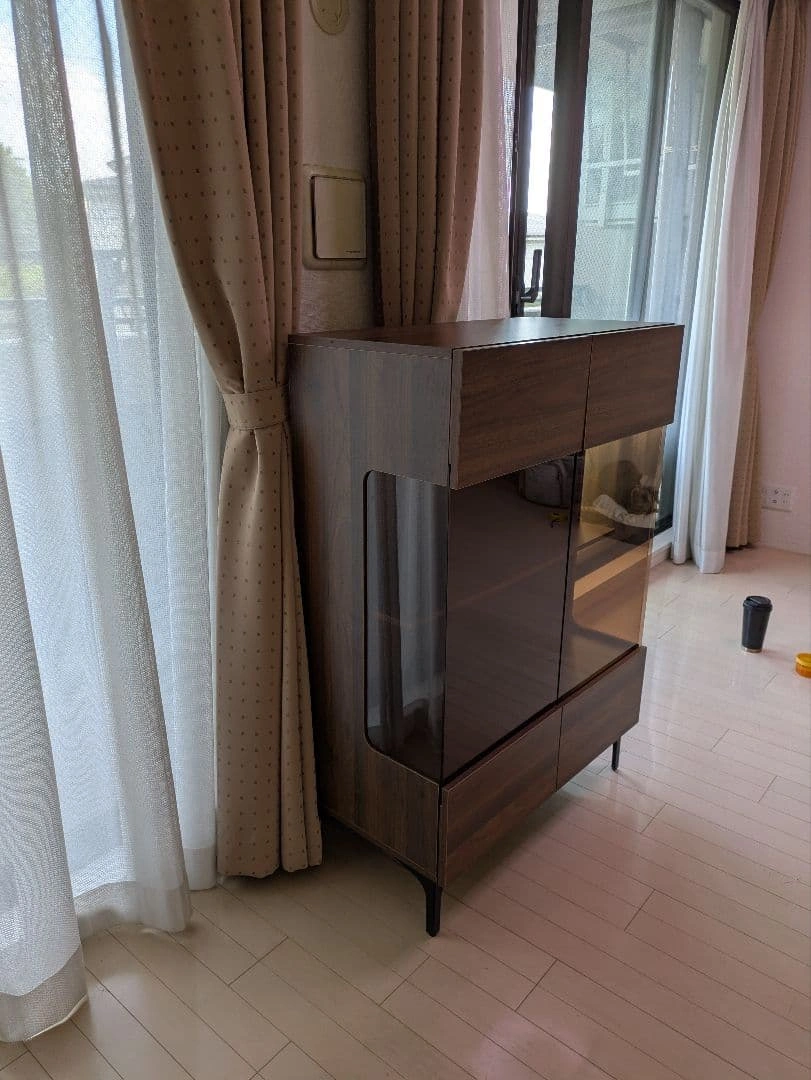 木目調 ガラスキャビネット 収納棚の写真2枚目