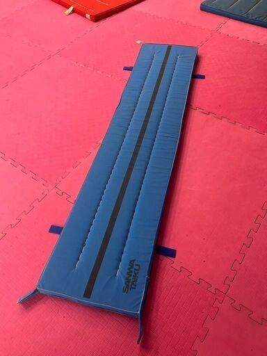 三和体育 指導ライン付き ハーフ体操マット(60×200cm 厚5cm 滑り止め付)/状態良好