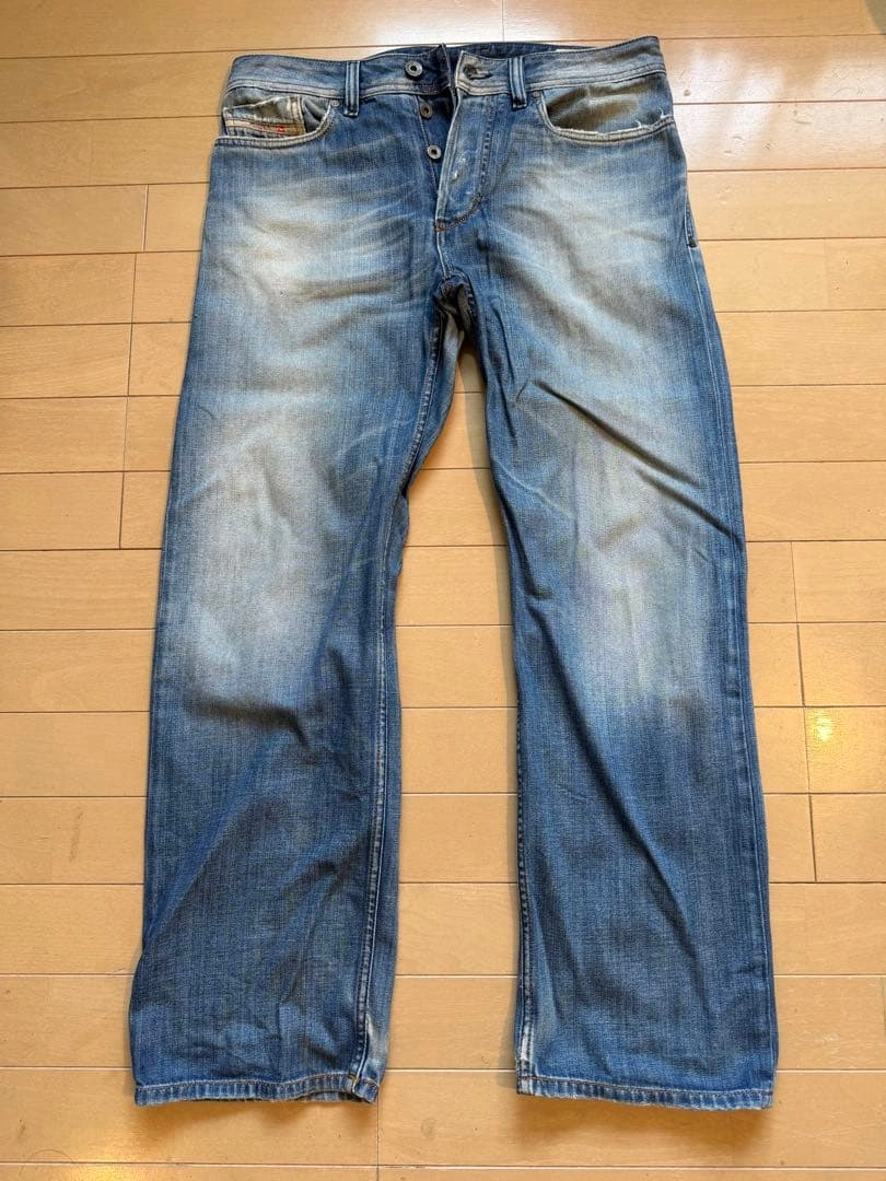 値下げ!【DIESEL】ディーゼル ユーズド・ヒゲ加工 デニムパンツ W30