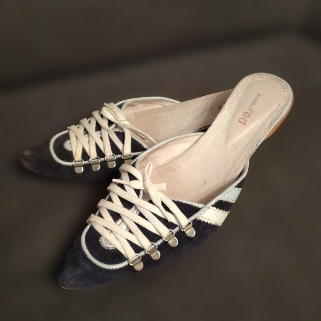 pedder red レースアップ ミュール ネイビー
