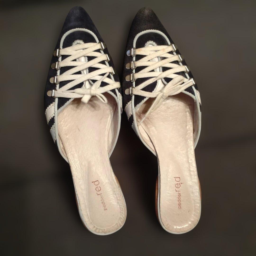 pedder red レースアップ ミュール ネイビーの写真2枚目