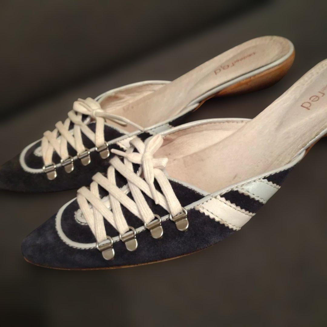 pedder red レースアップ ミュール ネイビーの写真3枚目