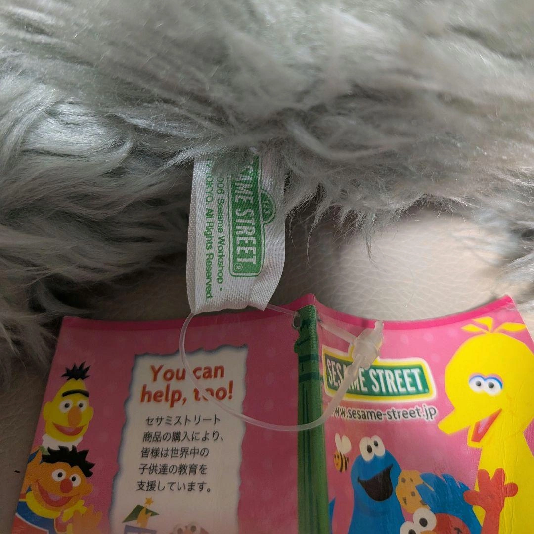 タグ付き★セサミストリート エルモ モノトーン BIGぬいぐるみ レトロ当時物の写真5枚目
