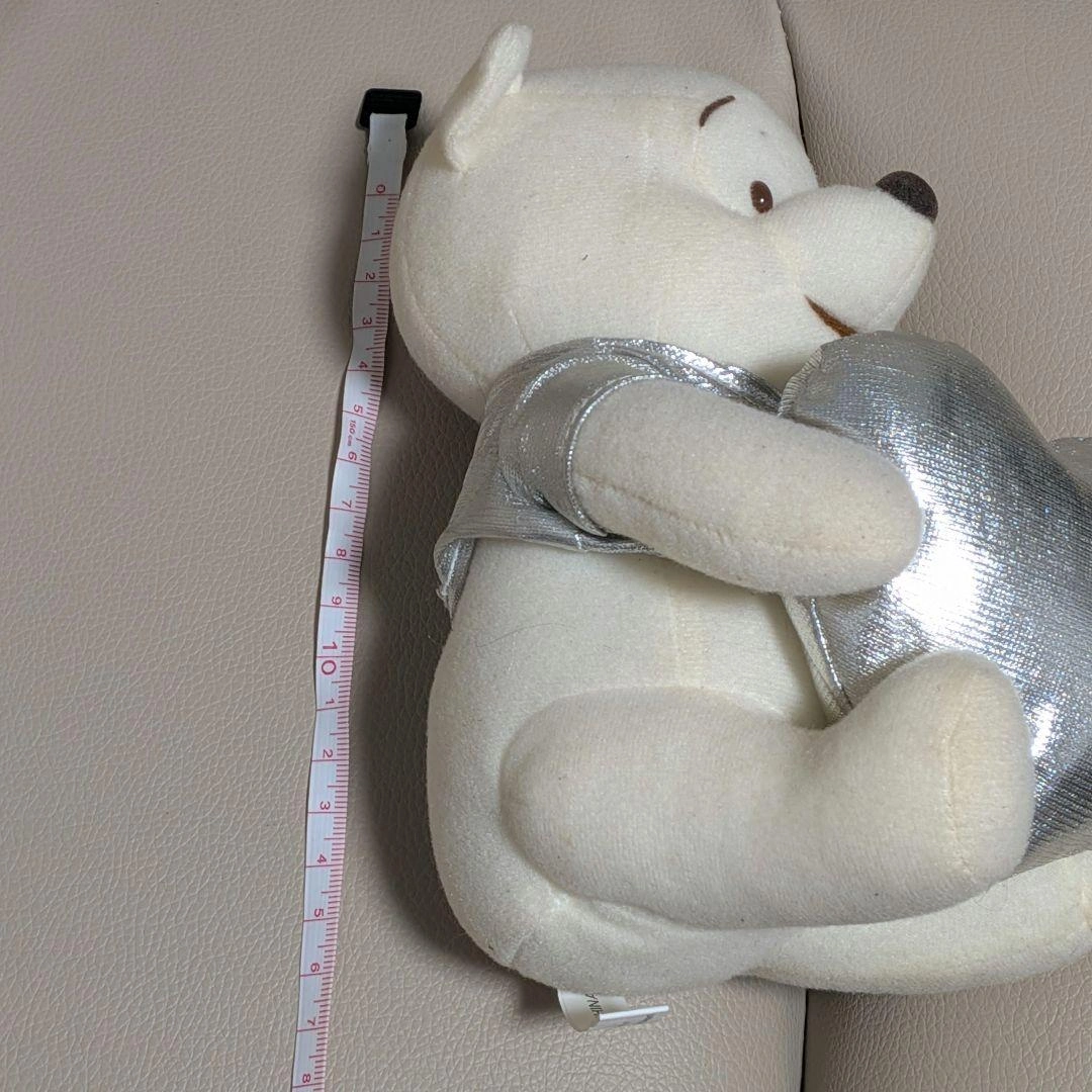 ディズニー くまのプーさん ぬいぐるみ ホワイト×シルバー ハート抱きの写真6枚目