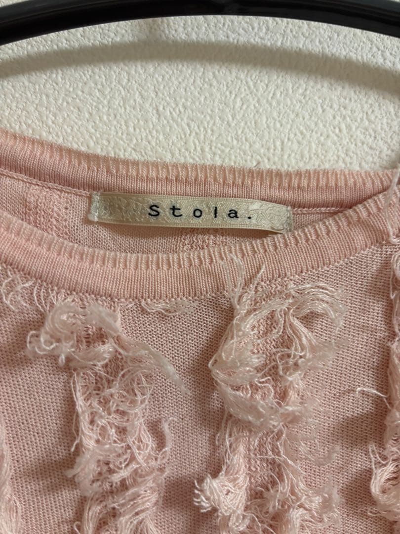美品　stola カットジャガーニットプルオーバーの写真2枚目