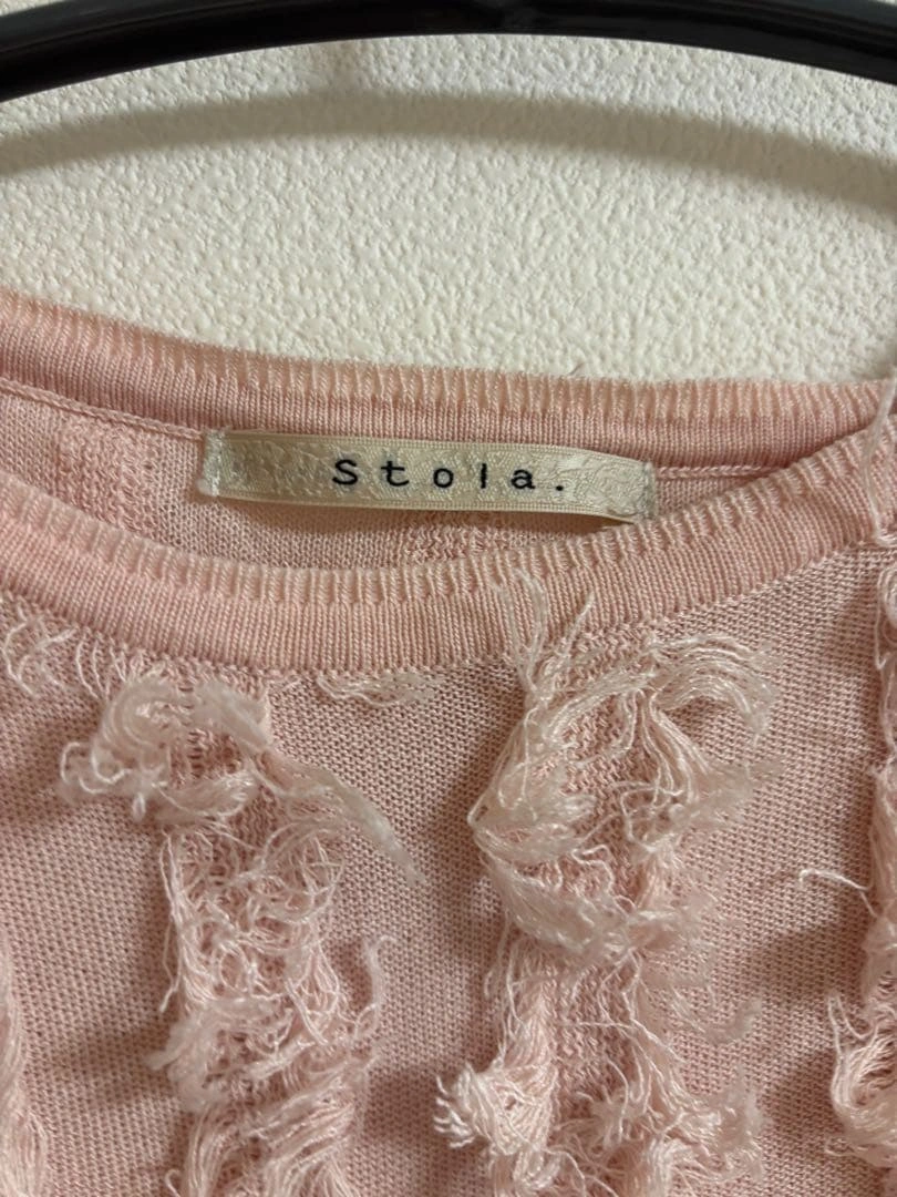 美品 stola カットジャガーニットプルオーバーの写真2枚目