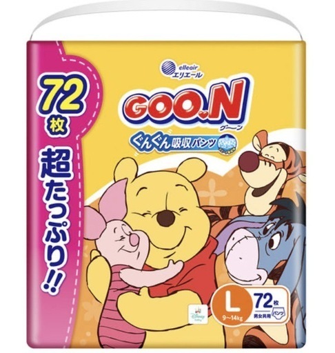 【新品未開封】グーン ぐんぐん吸収パンツ Lサイズ 72枚 男女共用