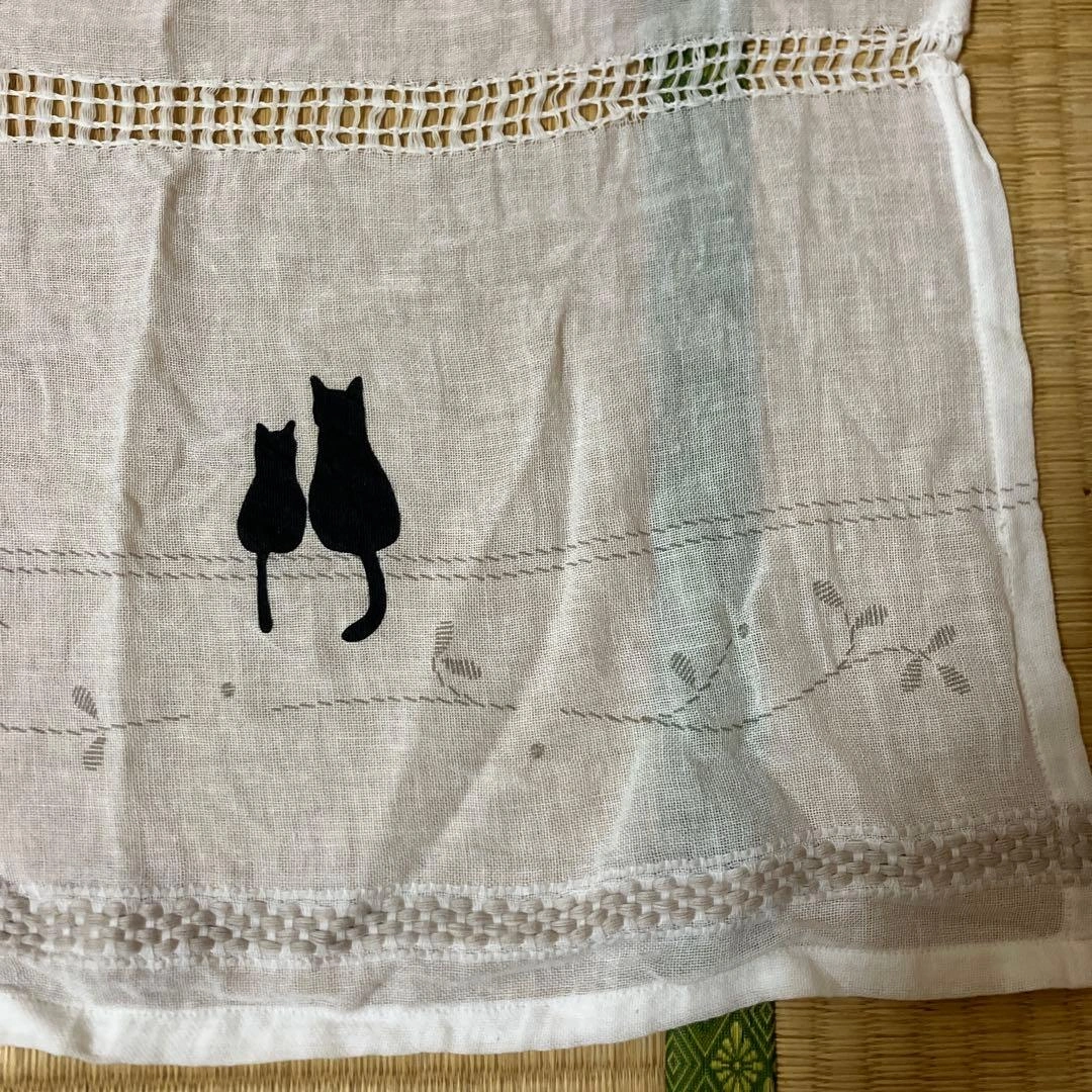 猫のシルエットカフェカーテンの写真2枚目
