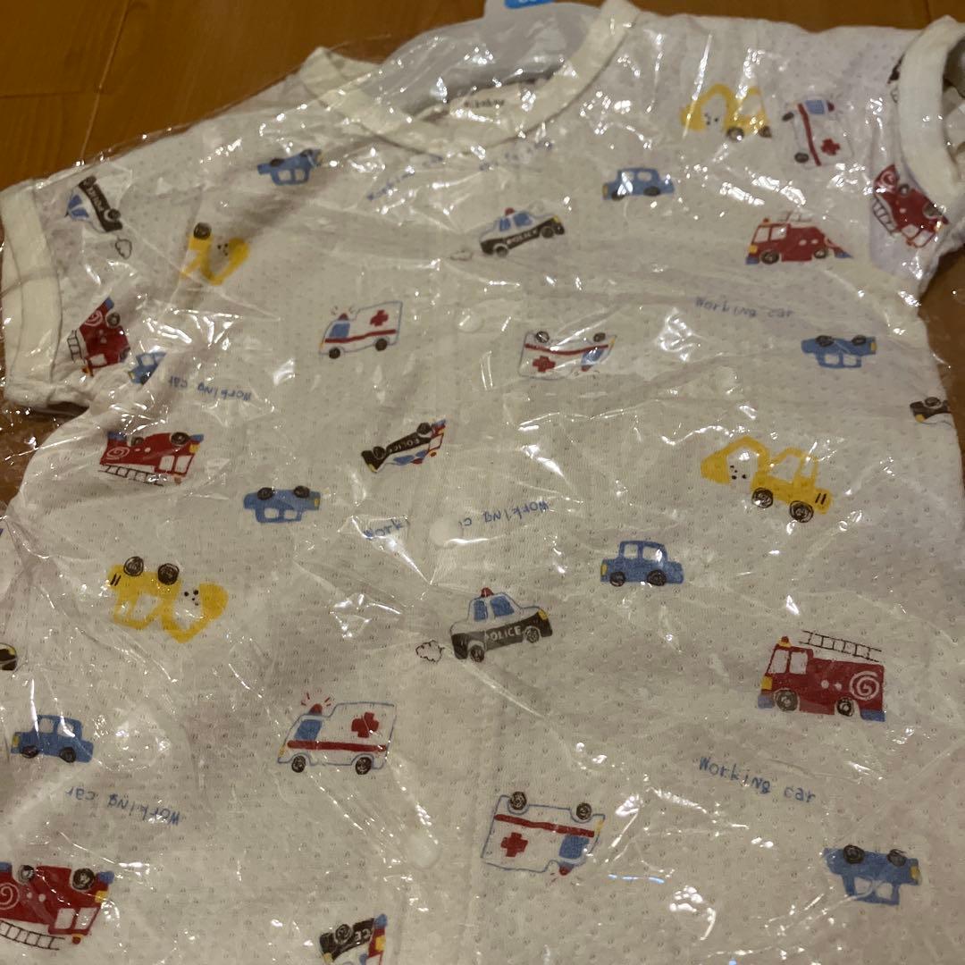 新品　車と動物のプリントロンパース　80cmの写真2枚目