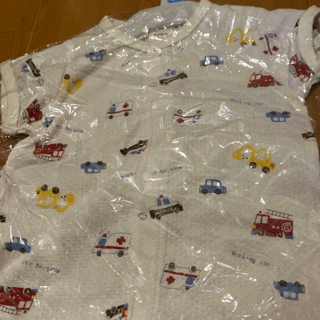 新品 車と動物のプリントロンパース 80cmの写真2枚目