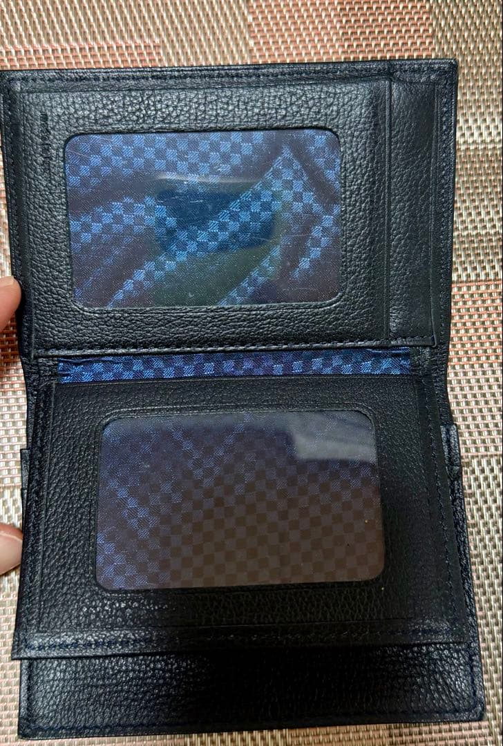 COMME CA MEN ブラックレザーパスケースの写真2枚目