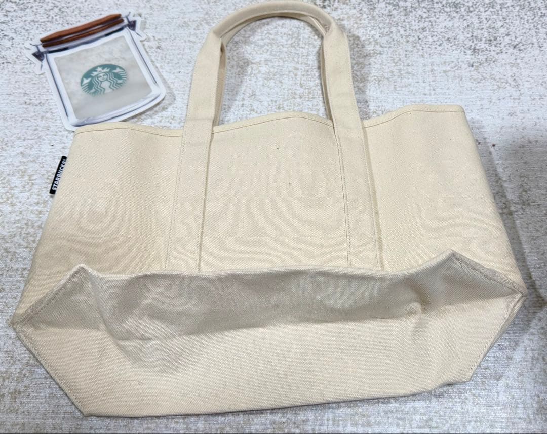 スターバックス キャンバストートバッグ ベージュの写真4枚目