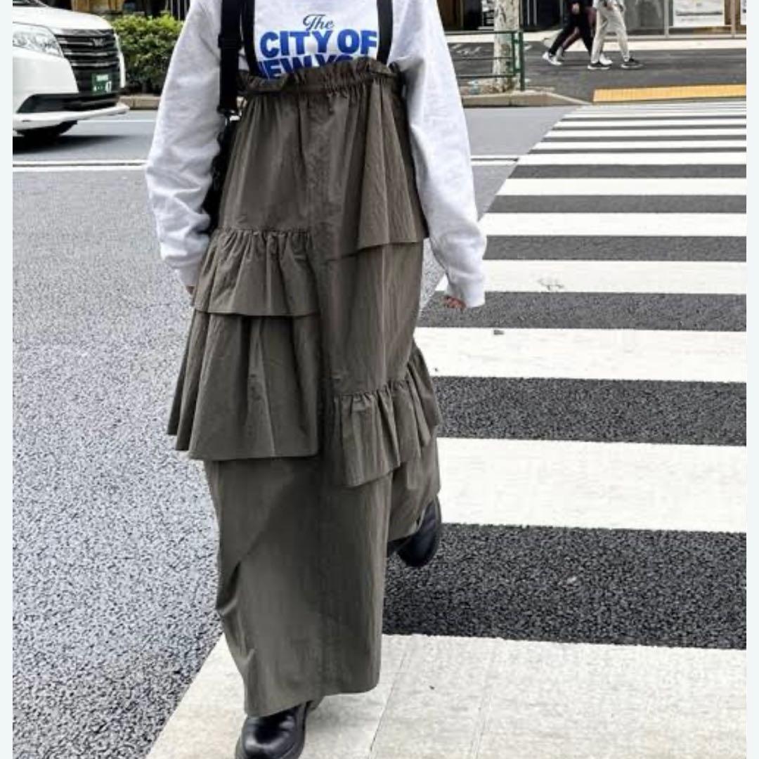 fredy emue アシメジャンスカ カーキ
