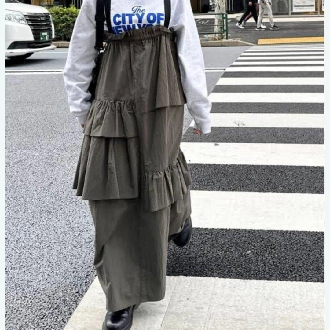 fredy emue アシメジャンスカ カーキ