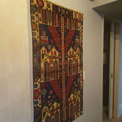 建物柄デザイン ペルシャ絨毯風ラグマットの写真3枚目