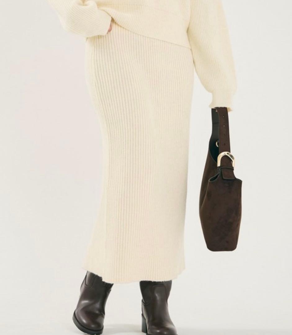 ロング スカート ラメニットIラインスカート L 美品