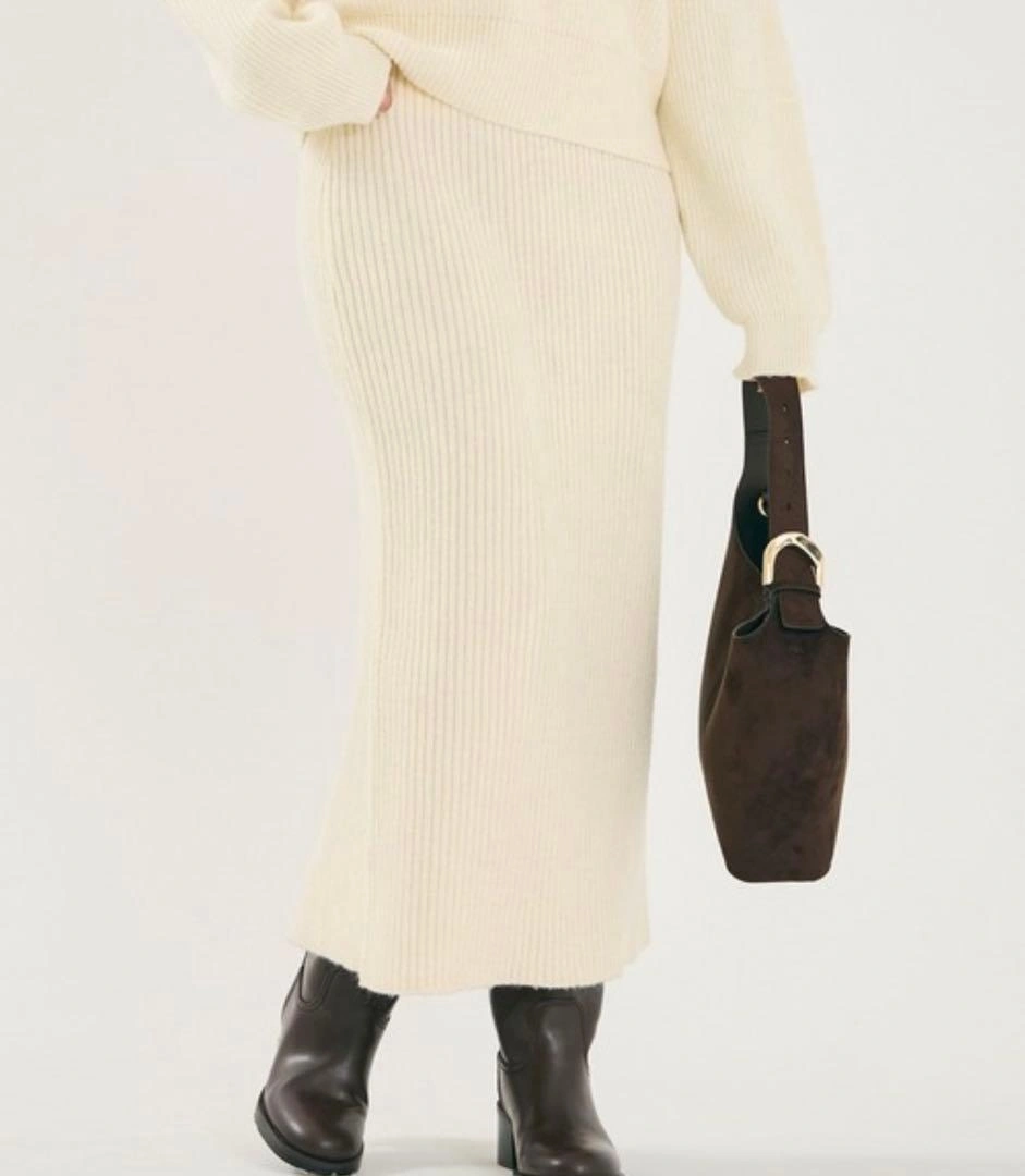 ロング スカート ラメニットIラインスカート L 美品