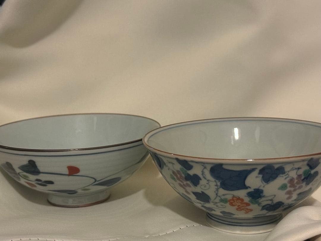 和食器 飯碗 2客セット 染付 花文様 陶器　二つセット