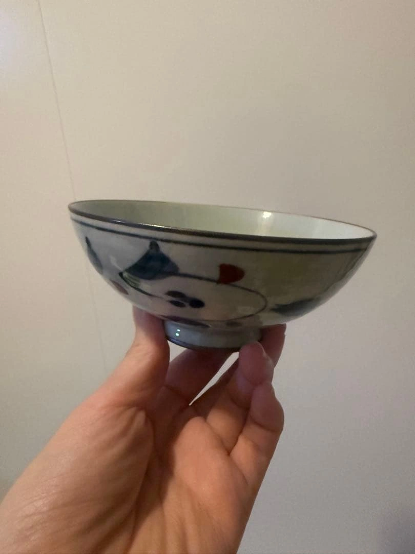 和食器 飯碗 2客セット 染付 花文様 陶器 二つセットの写真3枚目