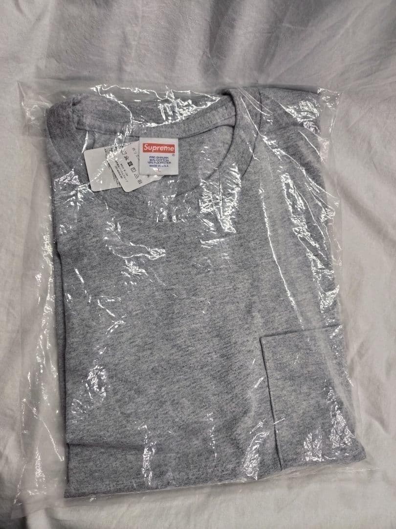新品タグ付き★Supreme シュプリームポケット Tシャツ グレー Lサイズの写真3枚目