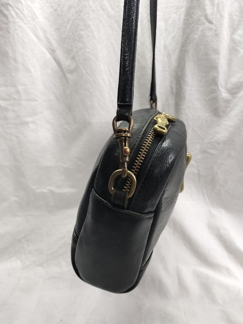 美品★TOFF&LOADSTONE ショルダーバッグ 黒 レザーの写真5枚目