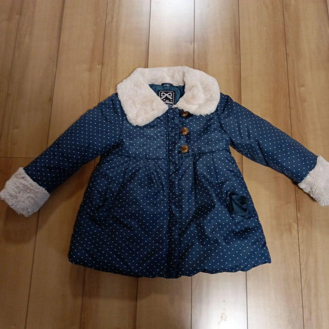 Star Floral 中綿コート 130 ネイビー ドット